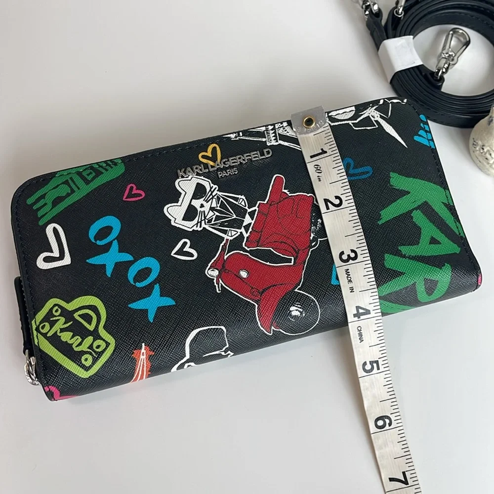 Karl Lagerfeld Paris Genuine Leather Wallet Crossbody
